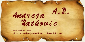 Andreja Matković vizit kartica